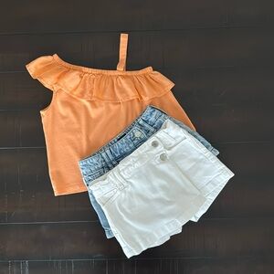 Gap Girl's Bundle Skorts X2 Size 5 & Coral Top Size 4/5, All never worn!!